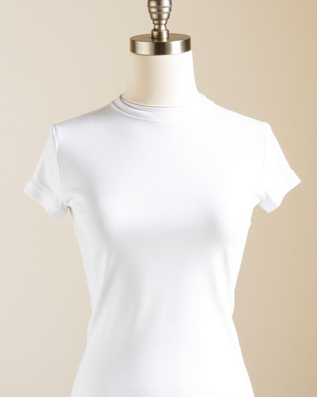 Smooth line under a fitted white tee